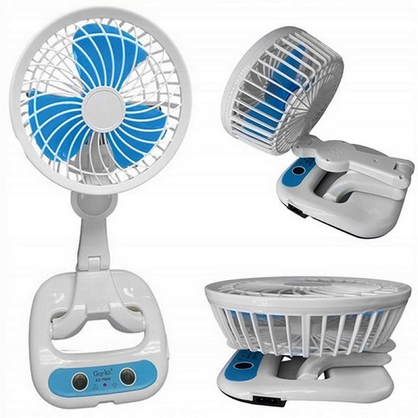 Foldable Rechargeable Stand Fan with Light 4 speeds & Rotatable