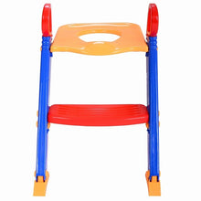 Foldable Potty Training Seat Kids Toilet Seat With Ladder for installation on the base of the bathroom for children Blue And Red Multi