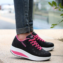 Woman Solid Sneakers Women Running Breathable Wedges Lace-up Women Running Shoes Comfortable Shoes Sports Accessory