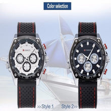 Luxury Brand Watches Curren 8146 Rubber Band Calendar Decoration Black/White Quartz Men Watch